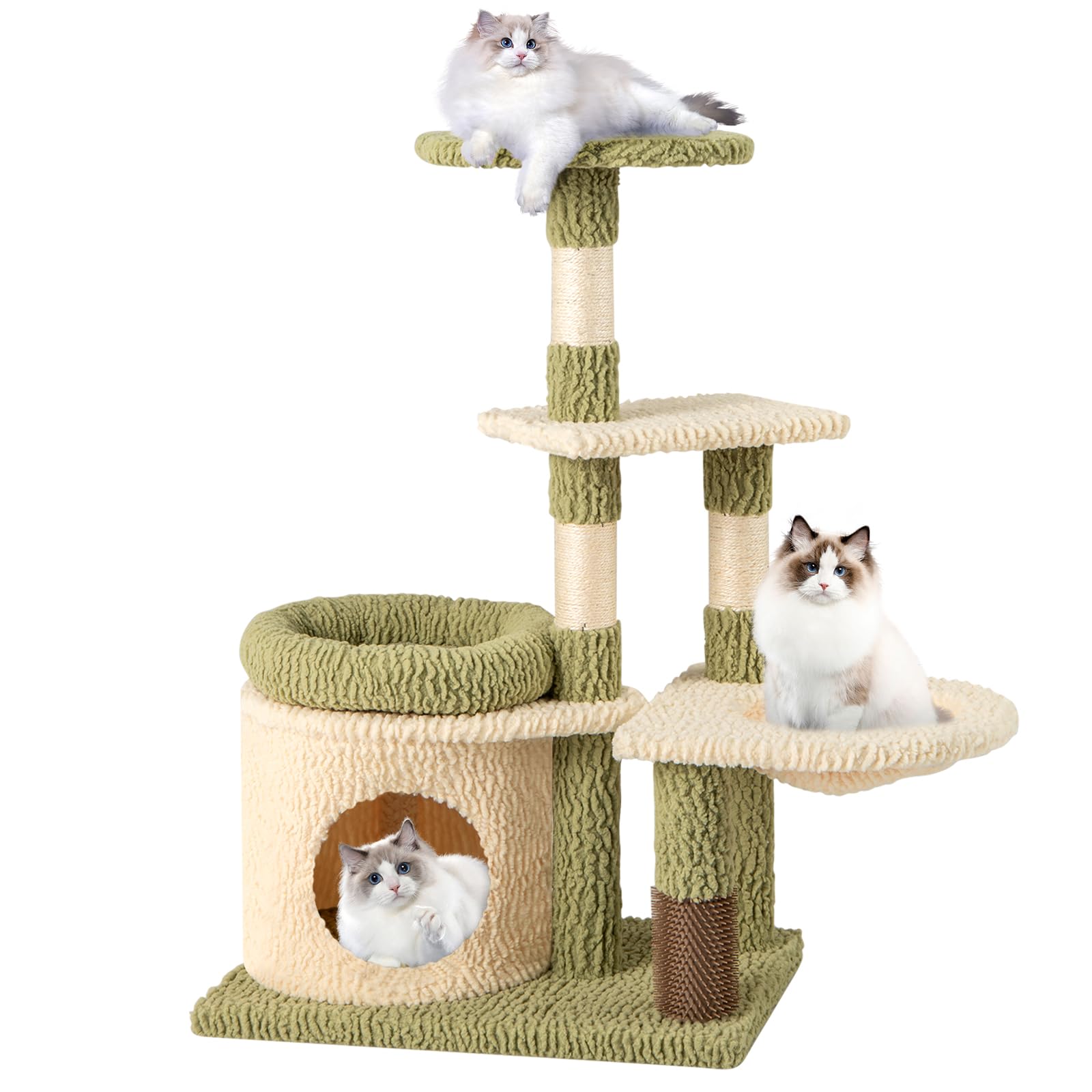 Tangkula Cute Cat Tree with Sisal Scratching Posts for Indoor Cats